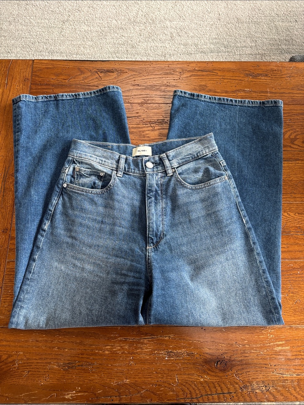 DL1961 Hepburn Wide Leg 27” Jeans Women’s High Rise Blue Denim Ankle Size 27 - Picture 6 of 11